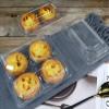 2-Compartment Clear Plastic Egg Tart Container Disposable Plastic Cupcake Containers Individual Single Muffin Cake Mooncake Container Box for Party Wedding,100 Pack view 4