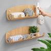 FUFU Coffee Shelf Wall Mounted, Kitchen Shelf with 6 Hooks, Mugs Rack, Coffee Bar Shelf, Rustic Floating Storage Shelves Wall Decor view 2