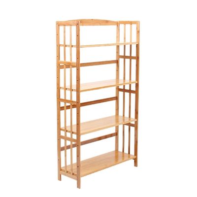 FUFU Bamboo Book Shelf Storage Shelf, Height Adjustable, Kitchen Independent Storage Shelf Plant Shelf (Size : 4-Tier)