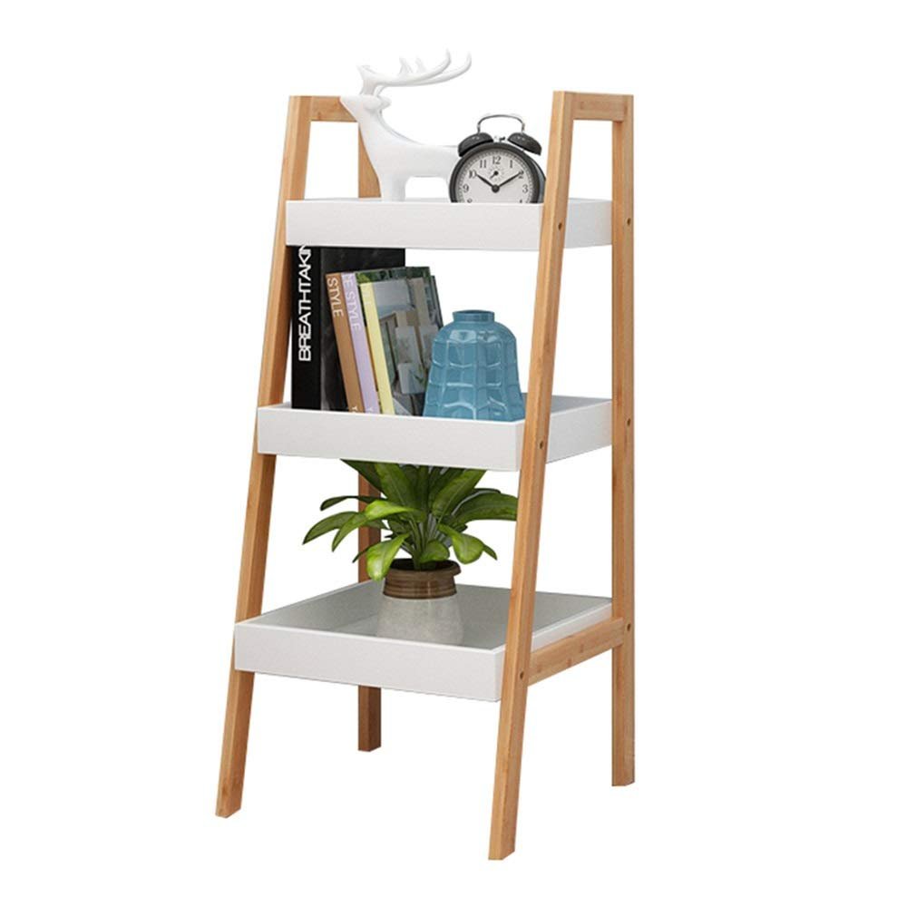 FUFU Bamboo Bookcase Kitchen Storage 3 Layers Standing Shelf Shoe Rack Flower Shelf Book Shelf 34.5x30x75cm