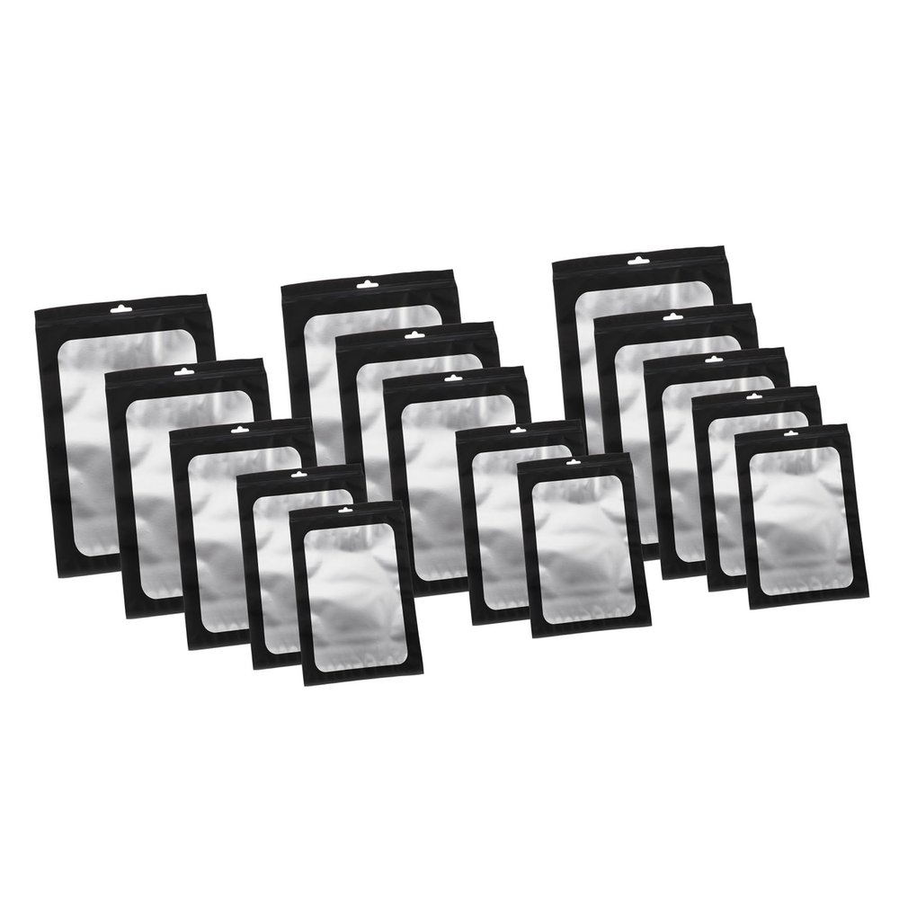 Cabilock 50pcs Multi-functional Sealed Storage Pouches Reusable Self-sealing Bags for Makeup Jewelry and Electronic Components Includes Various