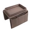 Sofa Armrest Organizer with Cup Holder Tray Chair Arm TV Remote Holder for Recliner Couch Armchair Caddy Bedside Storage Pockets Bag for Cellphone Tablet Book Magazines Drinks Holder Pouch view 3