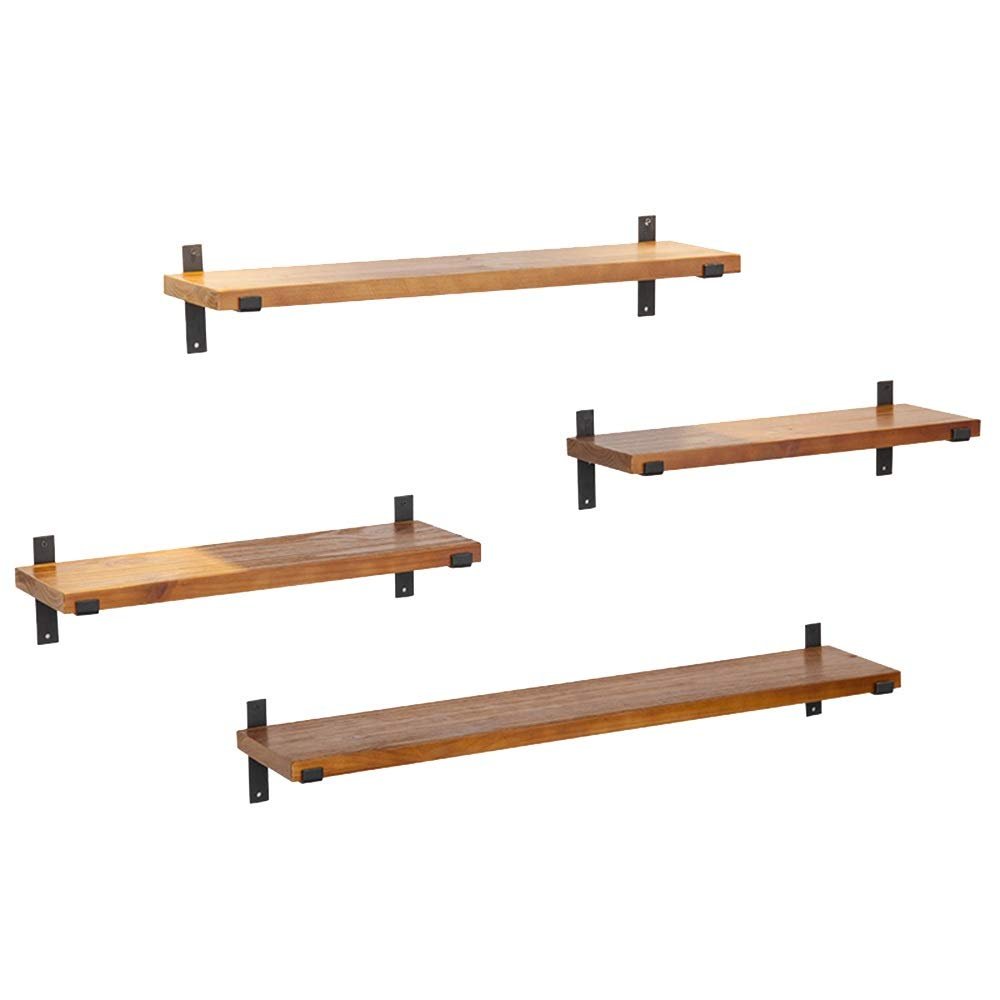FUFU Wall Partition, Used for Wall Shelf, A Set of 4, Solid Wood Shelf, Metal Frame, Maximum Load-Bearing 15kg