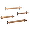 FUFU Wall Partition, Used for Wall Shelf, A Set of 4, Solid Wood Shelf, Metal Frame, Maximum Load-Bearing 15kg view 1