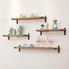 FUFU Wall Partition, Used for Wall Shelf, A Set of 4, Solid Wood Shelf, Metal Frame, Maximum Load-Bearing 15kg view 2