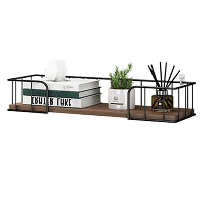 FUFU Wall-Mounted Floating Shelf, Antique Metal Storage Shelf Display Shelf, Used in Living Room, Office, Bedroom, Bathroom, Kitchen (Color : A)