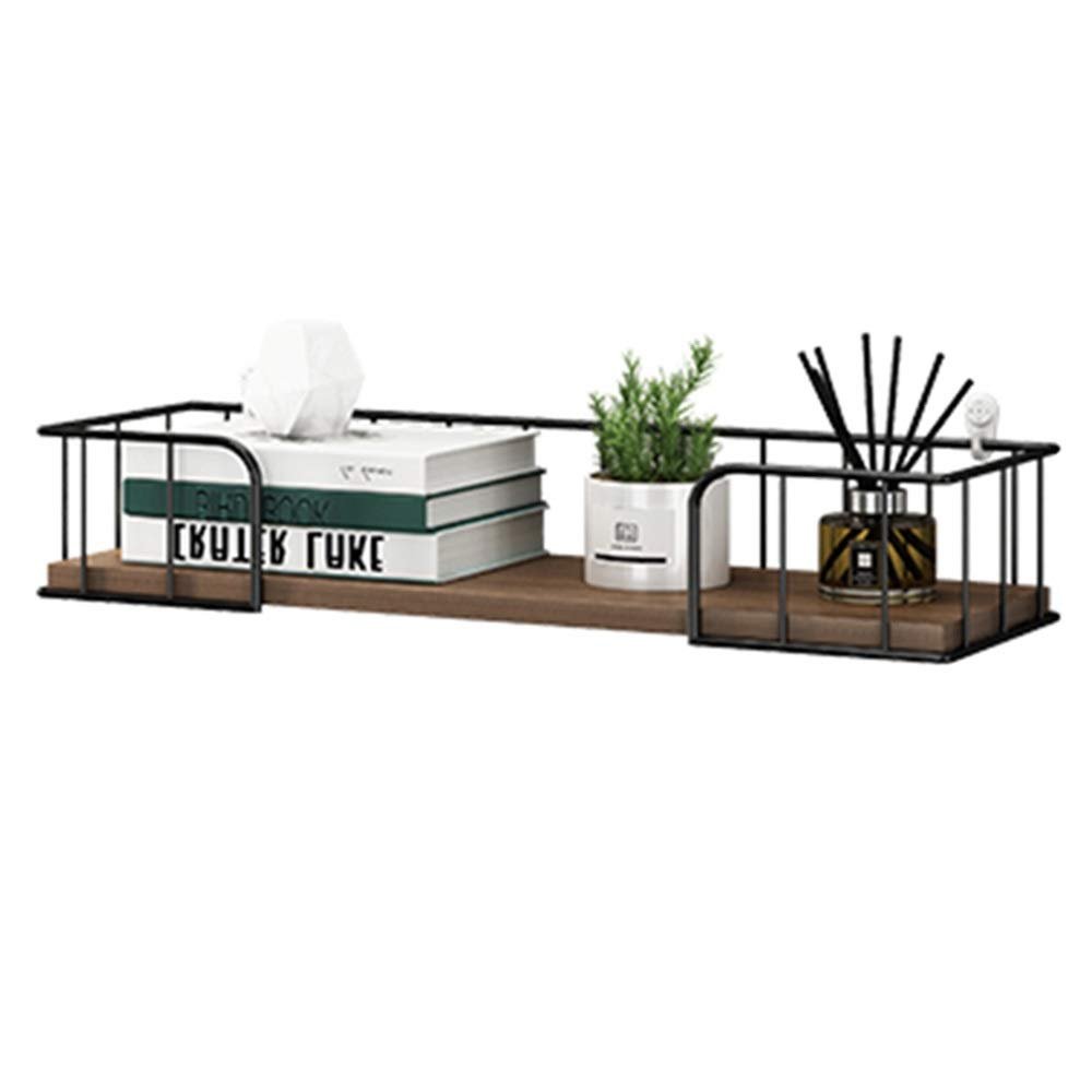 FUFU Wall-Mounted Floating Shelf, Antique Metal Storage Shelf Display Shelf, Used in Living Room, Office, Bedroom, Bathroom, Kitchen (Color : A)