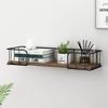 FUFU Wall-Mounted Floating Shelf, Antique Metal Storage Shelf Display Shelf, Used in Living Room, Office, Bedroom, Bathroom, Kitchen (Color : A) view 3