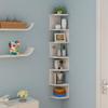 FUFU Corner Shelf, 5-Tier Floating Wall Shelf with Zigzag Design, Bookshelf, White view 2