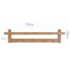 FUFU Floating Shelf Wall-Mounted, Storage Shelf with 5 Hooks, Suitable for Bedroom and Living Room view 4