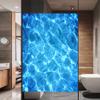 Xijier No Glue Decorative Privacy Frosted Window Film Blue Water Surface Pattern Glass Door Window Covering Window Decals Window Sticker for Home Office 65x100cm(25.6" x39.4) view 2