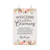 LifeSong Milestones Wedding Signs for Ceremony and Reception Wall Hanging Decor Accessories Signs for Bride and Groom Wedding Ceremony Decorations 8x12 Unplugged Ceremony (Floral) view 1