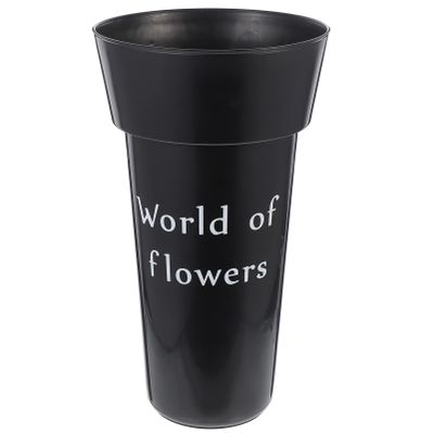 DOITOOL Plastic Flowers Vase Tall Flower Pot Storage Bucket Desktop Cleaning Trash Can Make Up Pencil Holder Container for Flower Arrangement Home Black