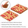 Beverage Coaster - Animals Elephant Giraffe Rooster Ostrich Crocodile Cliparts Ceramic Drinks Coasters with Leather, 6 Pieces Sets view 4