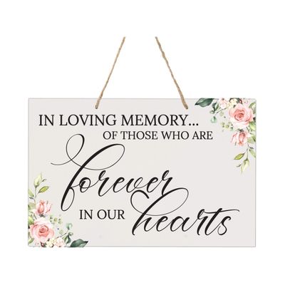 LifeSong Milestones Wedding Signs for Ceremony and Reception Wall Hanging Decor Accessories Signs for Bride and Groom Wedding Ceremony Decorations 8x12 (in Loving Memory)