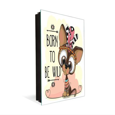 Concept Crystal Decorative Key Storage Cabinet with Glass White Board K07 Dog with Big Eyes