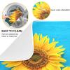 Absorbent Dish Drying Mat for Kitchen Counter - Blue Sunflower Country Style Microfiber Drying Pad, Reversible Drainer Mats for Countertop, Large 18 x 24 inch view 2