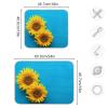 Absorbent Dish Drying Mat for Kitchen Counter - Blue Sunflower Country Style Microfiber Drying Pad, Reversible Drainer Mats for Countertop, Large 18 x 24 inch view 3