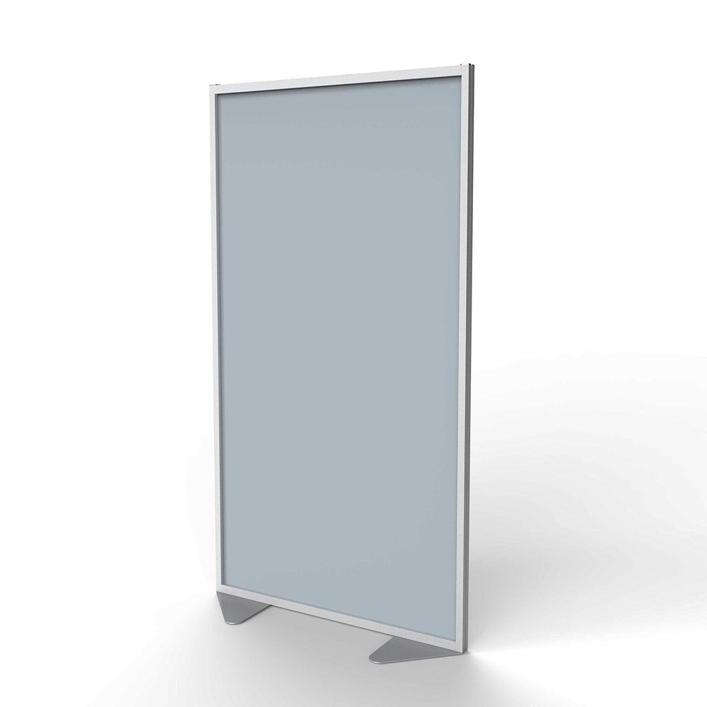 Ghent Partition Room Divider Privacy Screen, Double Sided Vinyl Tack Board, with Aluminum Frame and Full Panel Infill, Silver, 72"H x 48"W, Made in USA (MP7248-8F)