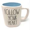 Rae Dunn FOLLOW YOUR HEART Mug-Blue interior view 1