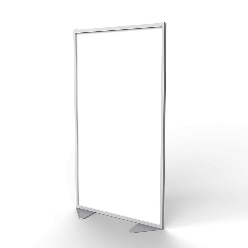 Ghent Partition Room Divider Privacy Screen, Magnetic Porcelain White Board, Double Sided with Aluminum Frame and Full Panel Infill, 72"H x 48"W, Made in USA (MP7248-20)