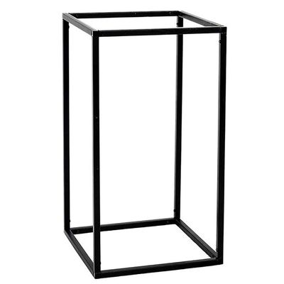 2 pcs 16-Inch Tall Black Matte Metal Geometric Rectangular Stands Flower Vase Holders Wedding Party Home Centerpieces
