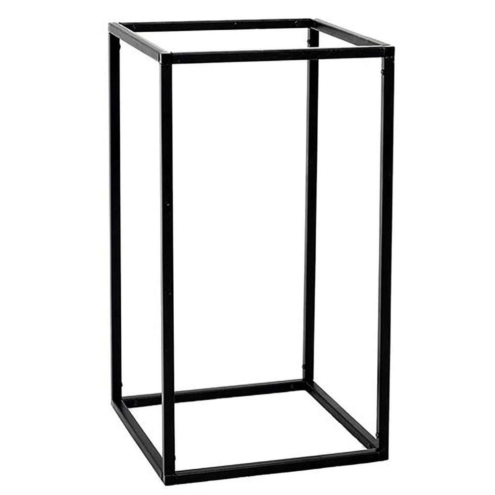 2 pcs 16-Inch Tall Black Matte Metal Geometric Rectangular Stands Flower Vase Holders Wedding Party Home Centerpieces