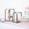 2 pcs 16-Inch Tall Black Matte Metal Geometric Rectangular Stands Flower Vase Holders Wedding Party Home Centerpieces view 2