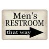 Dyenamic Art Men's Restroom Metal Sign  12x18 Inch Bathroom Decor with Right Arrow  Durable Aluminum for Home, Pool, Wedding, or Restaurant Use view 1