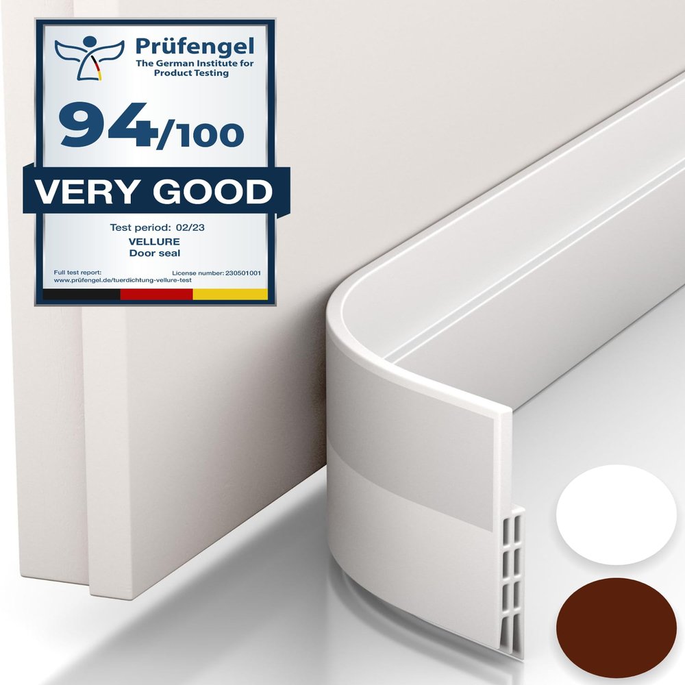 Vellure Door Draft Stopper for Bottom of Door - Premium Door Sweep for Bottom of Door/Weather Stripping Door Seal (Save Energy  installs Quickly and Easily) Door Strip Ideal for