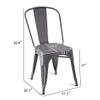 Amazon Basics Metal Dining Chairs, 4 Count, Dark Grey, 20.1 x 17.1 x 33.5 inches view 3