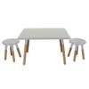ACEssentials Beech Wood Dipped Kids Table and Stools, 18.9" x 31.4" x 23.6", Gray (3 Piece Set) view 1