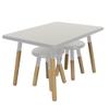 ACEssentials Beech Wood Dipped Kids Table and Stools, 18.9" x 31.4" x 23.6", Gray (3 Piece Set) view 2
