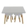 ACEssentials Beech Wood Dipped Kids Table and Stools, 18.9" x 31.4" x 23.6", Gray (3 Piece Set) view 3