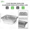 [300 Pack] 1.5LB Oblong Take Out Foil Baking Pans with Dome Lids Shallow - 768 Aluminum Pan for Baking, Roasting, Potluck, Reheating, Catering, Party, BBQ, Baking by EcoQuality view 3