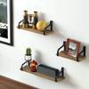 3 Piece Floating Shelf Wall Hanging, Wooden Wall Storage Shelf, Wall-Mounted Storage Rack Shelf, Suitable for Bedroom,Load Capacity 35kg view 2