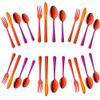Buyer Star 24-Piece Rainbow Red Silverware Flatware Set Stainless Steel Travel Eating Utensil for Picnic Camping, Service for 6, Dishwasher Safe view 1