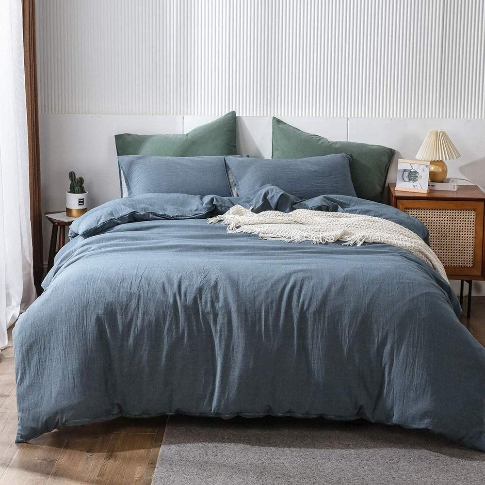 100% Cotton Unique Gypsy Bohemian Solid Dorm Decor Art Indian Boho Decorative Ethnic Comforter Duvet Cover with Pillow Covers (Grey, Queen 90"x90")