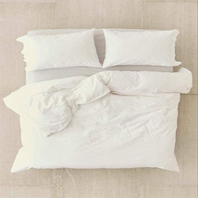 100% Cotton Unique Gypsy Bohemian Solid Dorm Decor Art Indian Boho Decorative Ethnic Comforter Duvet Cover with Pillow Covers (Ivory, Full 80"x90")
