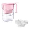 Waterdrop Water Filter Pitcher with 4 Filters, 5X Times Lifetime, Lasts 800 Gallon, for Fridge and Kitchen, Reduces PFOA/PFOS, Chlorine, 7-Cup Capacity, Elfin, Pink view 1