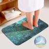 3Pcs/SetAged Stone Modern Style Gradient Blue Green Bathroom Rug Set?Anti-Slip Absorbent Bathroom Rug + U-Shaped Toilet Mat + Toilet Seat Cover view 4