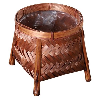 Cabilock Handmade Bamboo Flowerpot Decorative Rattan Basket for Home Small Storage Basket
