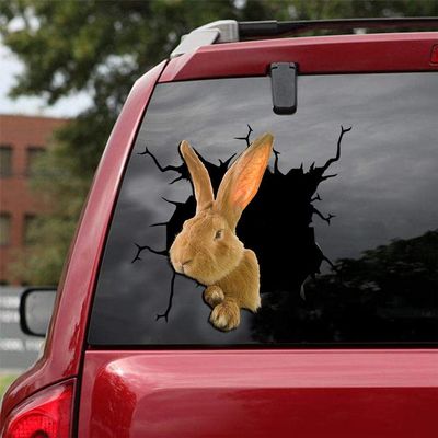 Ocean Gift Continental Giant Rabbit Car Decals, Wall Decals Stickers Pack of 2 - Realistic Car Stickers Design Series 13 Size 10" x 10"