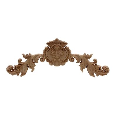 DUO ER Flower Wood Carving Appliques Furniture Cabinet Unpainted Wooden Mouldings Decal Decorative Figurine Home Decoration Decor