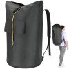 Backpack Laundry Bag, 115L Heavy Duty Extra Large College Laundry Backpack, Dirty Clothes Bag with Shoulder Straps, Laundry Hamper Bag with Drawstring Closure for College Dorm, Apartment Charcoal grey view 1