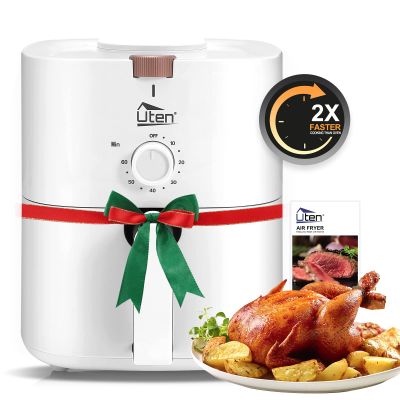 4.2 Quart Compact Air Fryer,4L 1500W Air Fryer Oven Pizza Cooker with Rapid Air Circulation,30 Minute Timer and Adjustable Temperature Control with Recipe,White