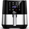 5.5L Air Fryer, Electric Oilless Cooker with LED Digital Touchscreen, 7 in 1 Uten Hot Oven Cooker, 6 Quart Large Stainless Steel Non-Stick Air Frier Pot, 1700W(Silver Black) view 1