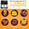 5.5L Air Fryer, Electric Oilless Cooker with LED Digital Touchscreen, 7 in 1 Uten Hot Oven Cooker, 6 Quart Large Stainless Steel Non-Stick Air Frier Pot, 1700W(Silver Black) view 3