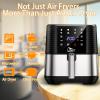 5.5L Air Fryer, Electric Oilless Cooker with LED Digital Touchscreen, 7 in 1 Uten Hot Oven Cooker, 6 Quart Large Stainless Steel Non-Stick Air Frier Pot, 1700W(Silver Black) view 4
