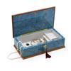 Gorgeous Italian Sea Blue 18 Note Grand Arabesque Wood Inlay Musical Jewelry Box - Many Songs to Choose - Silent Night, Franz Gruber view 2